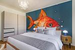 Schlafzimmer - Ferienwohnung Goldfisch mit Balkon, Wellness- und Kinderspielbereich - Top-Hundeurlaub