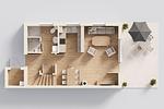 Grundriss - Ferienhaus Waldhaus 5 mit Sauna und Terrasse mit Grill - Top-Hundeurlaub