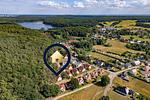 Vogelperspektive - Ferienhaus Waldhaus 5 mit Sauna und Terrasse mit Grill - Top-Hundeurlaub