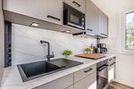 Küche / Küchenzeile - Ferienwohnung Pia mit Fitness, Sauna  und Freizeitbereich - Top-Hundeurlaub