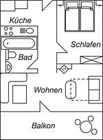 Grundriss - Objekt-Nr. 15 - Strand - Achterdeck - Top-Hundeurlaub