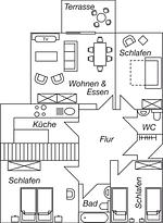 Grundriss - Objekt-Nr. 252 - Strand - Niobestraße - Top-Hundeurlaub