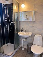 Badezimmer mit Dusche und WC im Ferienhaus Nordic Haven - Nordic Haven - Top-Hundeurlaub