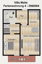 Grundriss - Ferienwohnung 4 - Top-Hundeurlaub