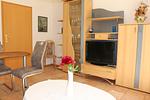 Sat-TV im Wohnzimmer - Haus Weststrand W2 - Top-Hundeurlaub