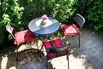 Terrasse mit Zugang zum Wohnzimmer - Haus Kormoran G4 - Top-Hundeurlaub