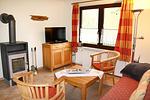 Wohnzimmer mit Kaminofen - Lewerenz - Top-Hundeurlaub