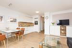 Küche / Küchenzeile - Eckapartment mit 2 Terrassen mit Parkplatz am Haus , Hund erlaubt P7 A5 - Top-Hundeurlaub