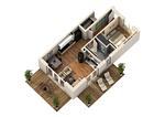 Grundriss - Eckapartment mit 2 Terrassen mit Parkplatz am Haus , Hund erlaubt P7 A5 - Top-Hundeurlaub