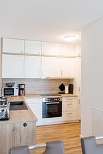 Küche / Küchenzeile - Maisonette-Apartment „Hafenparadies“ am Yachthafen , optional mit Bootsliegeplatz gegen Gebühr .Haus 6 Nr47 - Top-Hundeurlaub