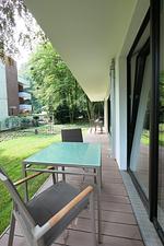 Terrasse - Luxussuite 0.07 mit Sauna, Terrasse und Strandkorb - Hund erlaubt - Top-Hundeurlaub