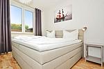 Schlafzimmer - App. MeeresOase nur 350 m zum Meer mit Terrasse - Top-Hundeurlaub