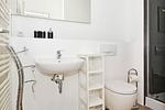 Badezimmer - App. MeeresOase nur 350 m zum Meer mit Terrasse - Top-Hundeurlaub