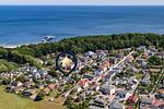 Vogelperspektive - App. MeeresOase nur 350 m zum Meer mit Terrasse - Top-Hundeurlaub