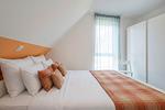 Schlafzimmer - Ferienhaus Abendrot OG ruhige Lade mit Balkon und Parkplatz - Top-Hundeurlaub