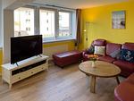 Wohnzimmer der Ferienwohnung "Willkommen bei den Hartmanns" in Wittdün auf Amrum - Ferienwohnung „Willkommen bei den Hartmanns" - Top-Hundeurlaub