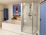 Badezimmer der Ferienwohnung "Willkommen bei den Hartmanns" in Wittdün auf Amrum - Ferienwohnung „Willkommen bei den Hartmanns" - Top-Hundeurlaub