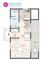 Grundriss - Reetdachhaus Lille Dröm - Top-Hundeurlaub
