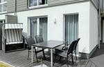 Terrasse - Haus Nr. 22, Ferienhaus Deichgraf - Top-Hundeurlaub