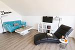 Wohnzimmer - Haus Nr. 19, Ferienhaus Fischerhus - Top-Hundeurlaub