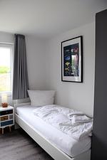 Schlafzimmer - Haus Nr. 21, Ferienhaus Fischerhus - Top-Hundeurlaub