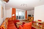 Wohnzimmer - FeWo 06:  Balkon, Meerblick - Top-Hundeurlaub