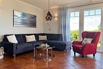 Wohnzimmer - Morgenrot: Terr.,Garten,Meerblick - Top-Hundeurlaub