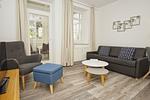 Wohnzimmer - FeWo 01: Veranda, Sauna, Schwimmbad - Top-Hundeurlaub