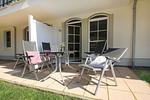 Terrasse - FeWo1.30: Strand,Schwimmbad,Sauna - Top-Hundeurlaub