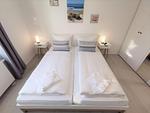 Schlafzimmer - FeWo 05 MEERhafen: Terrasse - Top-Hundeurlaub
