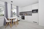 Küche / Küchenzeile - FeWo 11 MEERbucht: Gartennutzung - Top-Hundeurlaub