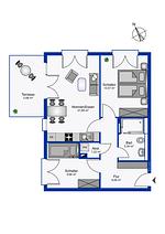 Grundriss - Ferienwohnung 0.2/ Bennek - Top-Hundeurlaub