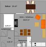 Grundriss - Ferienwohnung Strandhafer - Top-Hundeurlaub