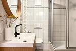 Badezimmer mit Dusche und WC - Souterrain Wohnung 09 - Top-Hundeurlaub