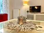 Wohnzimmer mit Dekoratives Detail - Wohnung 02 - Top-Hundeurlaub