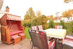 möblierte Terrasse mit Strandkorb - Wohnung 143 - Top-Hundeurlaub