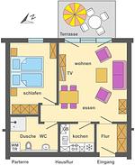 Grundriss - Wohnung 4.2 - Ostseeperle - Top-Hundeurlaub