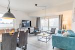 deichlodge lodge.fünf, Wohnzimmer - Ferienwohnung deichlodge lodge.fünf - Top-Hundeurlaub