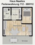 Grundriss - Ferienwohnung 112 - Top-Hundeurlaub