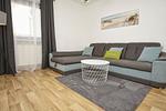 Wohnzimmer - FeWo 01: Terrasse und Gartennutzung, Sauna- u. Schwimmbadnutzung - Top-Hundeurlaub