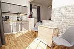 Küche / Küchenzeile - FeWo 01: Terrasse und Gartennutzung, Sauna- u. Schwimmbadnutzung - Top-Hundeurlaub