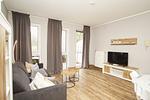 Wohnzimmer - FeWo 02: strandnah,Terrasse - Top-Hundeurlaub