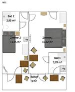 AS1_Haus Sabine_Grundriss - Familienzimmer 1 - Top-Hundeurlaub