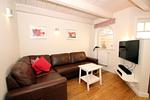 Wohnzimmer/TV - Haus Taschenkrebs, Susanne-Fischer Weg 45 - Top-Hundeurlaub