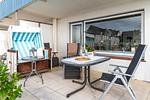 Terrasse mit Strandkorb - Königstraße 5, Whg. 5, Atlantischer Hof - Top-Hundeurlaub