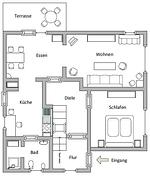 Grundriss - Mariechen am Meer Whg.1 - Norddeich - Top-Hundeurlaub