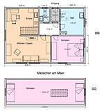 Grundriss - Mariechen am Meer Whg.2 - Norddeich - Top-Hundeurlaub