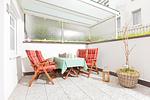 Terrasse - Rosengarten - Top-Hundeurlaub