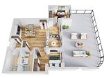Grundriss - Ferienwohnung 702 - Top-Hundeurlaub