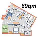 Grundriss - FeWo A3.3 - Top-Hundeurlaub